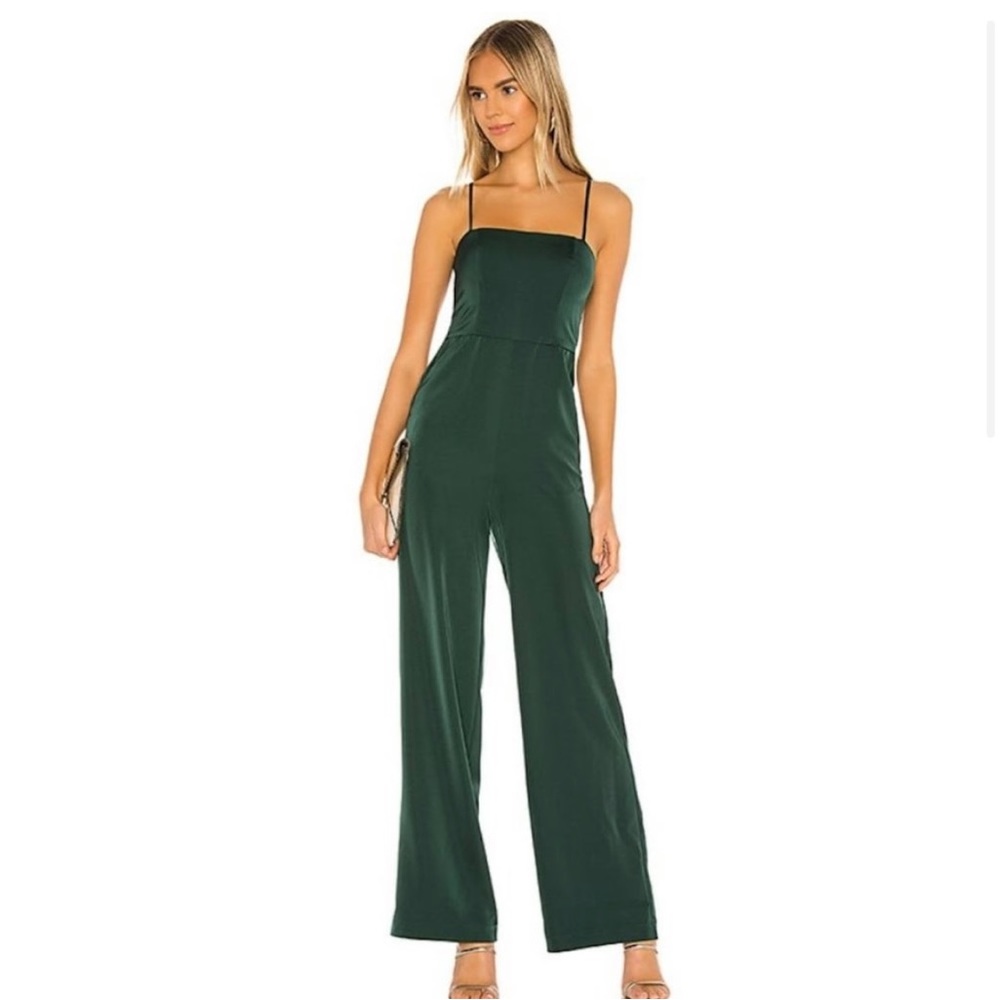 Lovers + Friends Revolve Dani Emerald Green Sleeveless Wide Leg Jumpsuit Small